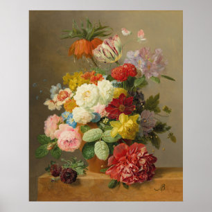 Still Life with Roses and Peonies - Bloemers A. Poster
