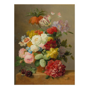 Still Life with Roses and Peonies - Bloemers A. Poster
