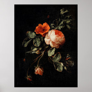 Still Life with Roses by Elias van den Broeck Poster