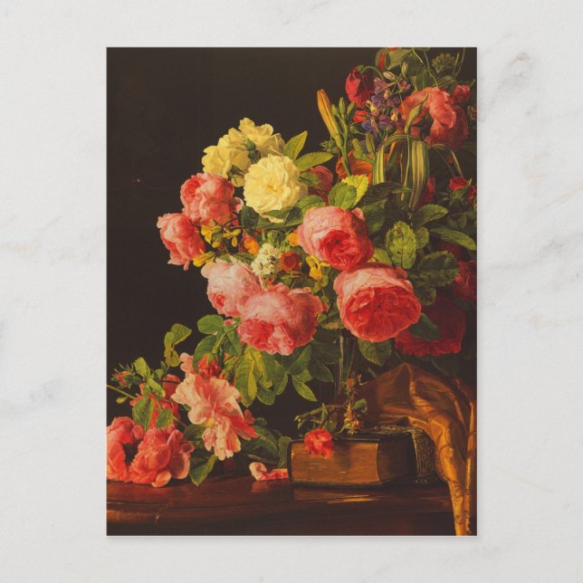Still life with roses by Waldmuller Postcard (Front)