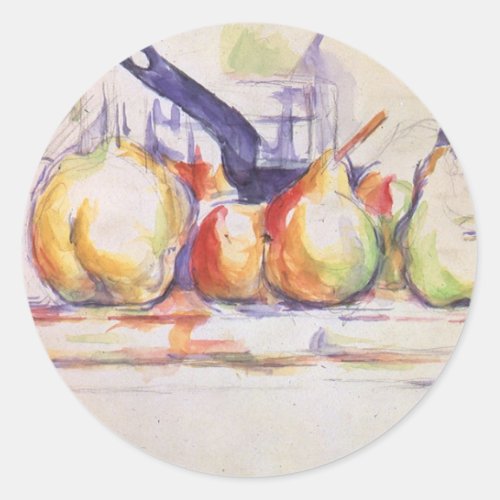 Still Life with Saucepan by Paul Cezanne Classic Round Sticker