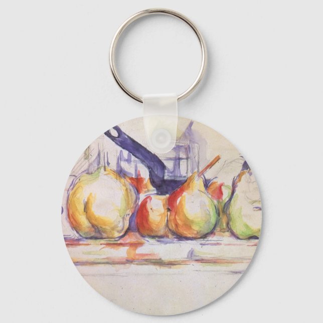 Still Life with Saucepan by Paul Cezanne Keychain (Front)