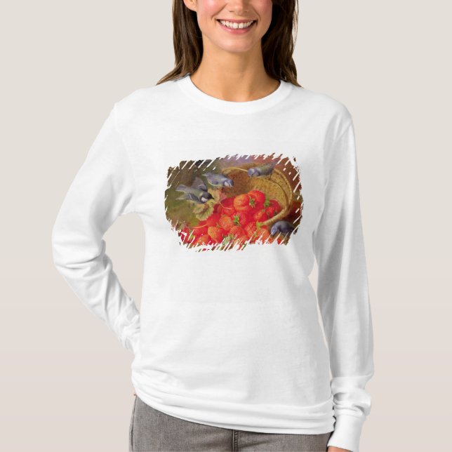 Still Life with Strawberries and Bluetits T-Shirt (Front)