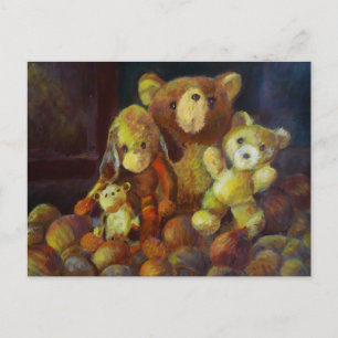 Still life with Teddy Bears  Holiday Postcard