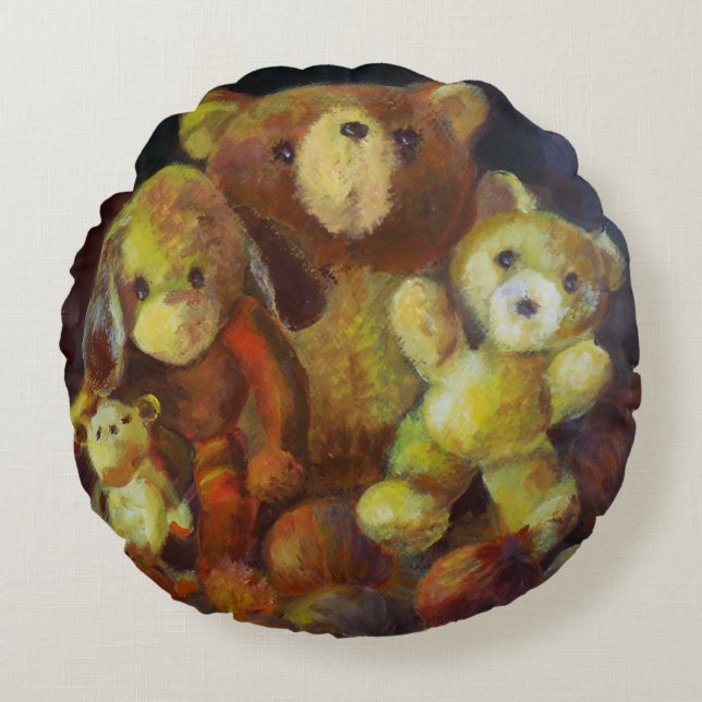 Still life with Teddy Bears   Round Pillow (Front)