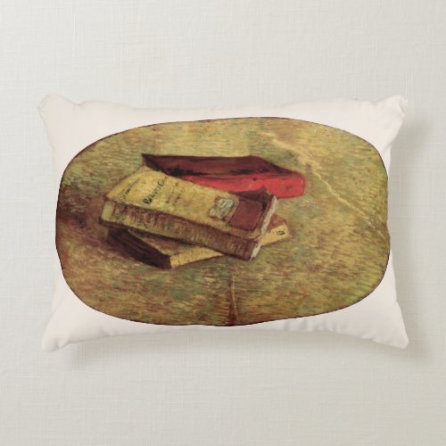 Still Life with Three Books by Vincent van Gogh Accent Pillow