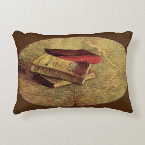 Still Life with Three Books by Vincent van Gogh Accent Pillow