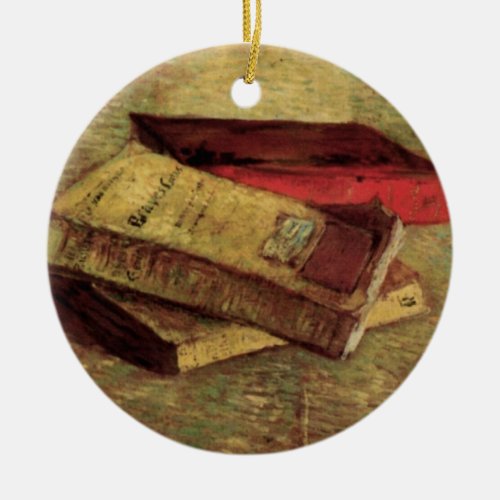 Still Life with Three Books by Vincent van Gogh Ceramic Ornament
