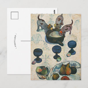 Still Life with Three Puppies Paul Gauguin Postcard