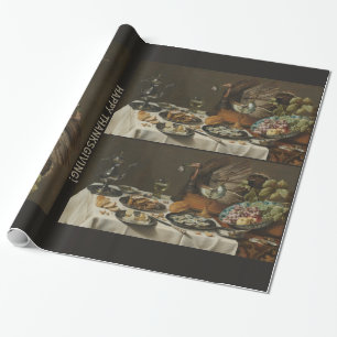 “Still Life With Turkey Pie” custom wrapping paper