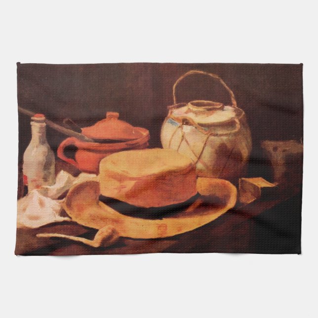 Still Life Yellow Straw Hat by Vincent van Gogh Kitchen Towel (Horizontal)