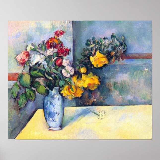 Still lifes, flowers in a vase by Paul Cezanne Poster (Front)