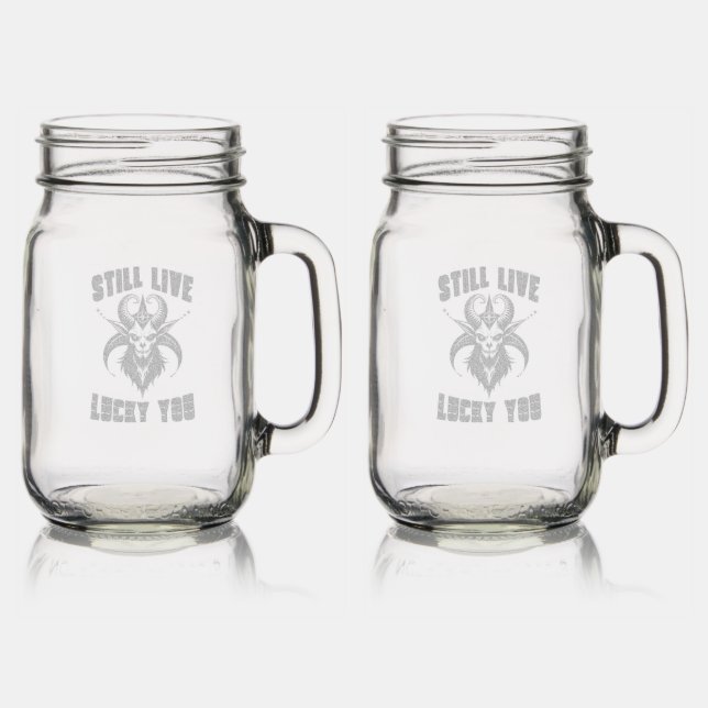 Still Live Lucky You Mason Jar W/ Handle (Glassware)