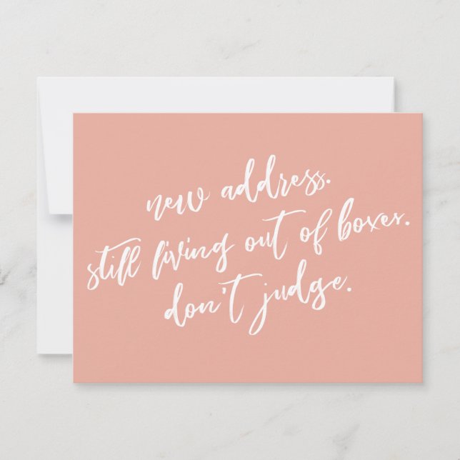 Still Living Out of Boxes, Don't Judge Coral Card (Front)