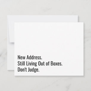 Still Living Out of Boxes, Don't Judge Funny Card