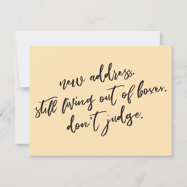 Still Living Out of Boxes Don't Judge Peach Card (Front)