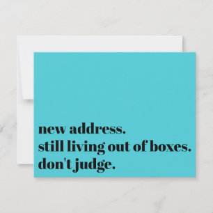 Still Living w/ Boxes, Don't Judge Turquoise Card