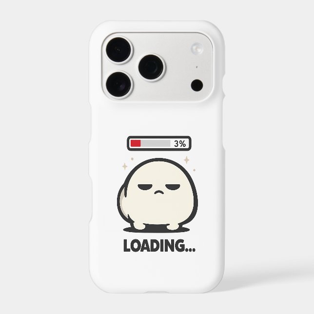 Still Loading 3% - Cute Tired Character Funny Art Case-Mate iPhone Case (Back)
