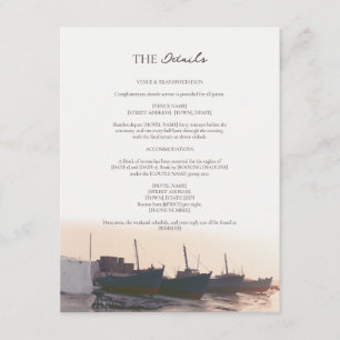 Still Misty Greek Harbor Coast Wedding Details Enclosure Card