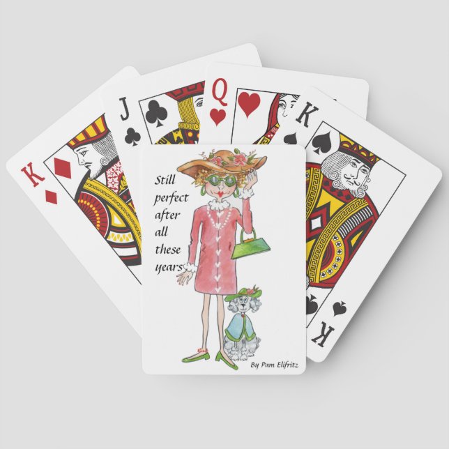 Still Perfect, looking good caricature Poker Cards (Back)