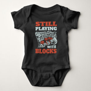 Still playing with blocks Mechanics Baby Bodysuit
