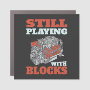 Still playing with blocks Mechanics Car Magnet