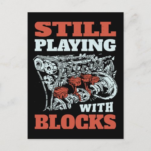 Still playing with blocks Mechanics Postcard