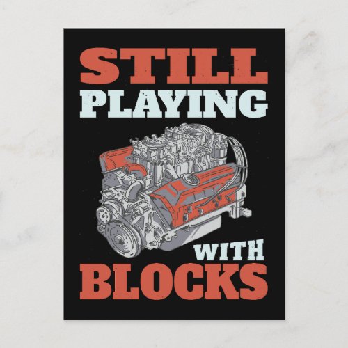 Still playing with blocks Mechanics Postcard