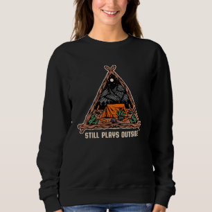 Still Plays Outside Camping Summer Camper Tropical Sweatshirt