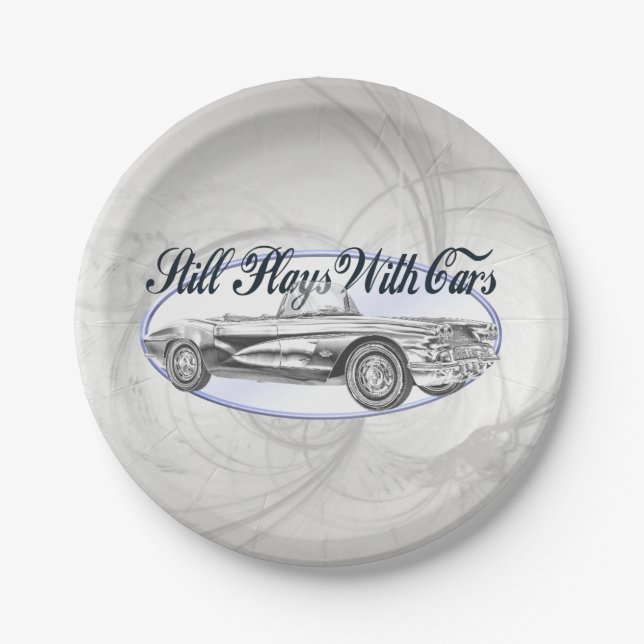 Still Plays With Cars Paper Plates (Front)