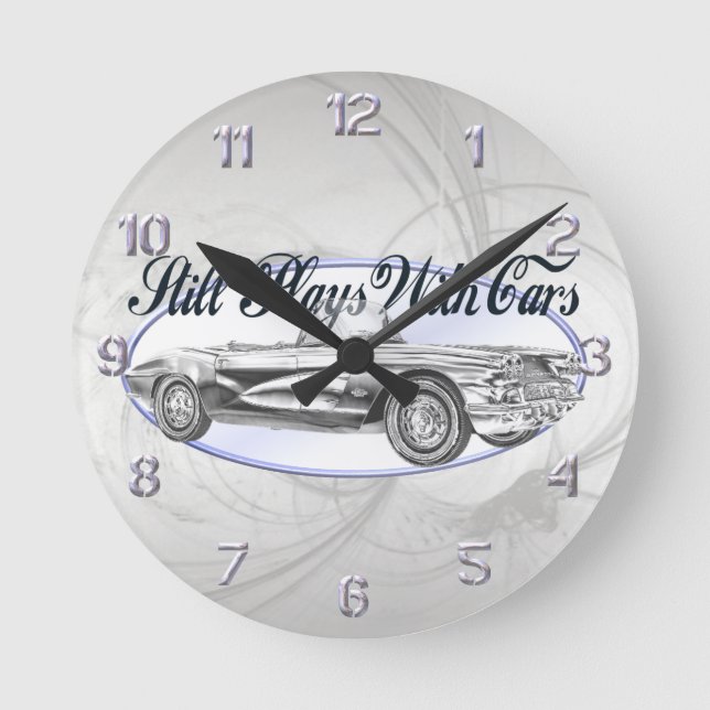 Still Plays With Cars Round Clock (Front)