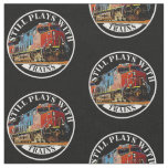 Still Plays with Diesel Trains Engine Locomotive Fabric