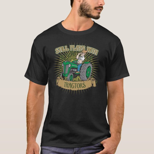 Still Plays With Green Tractors T-Shirt (Front)