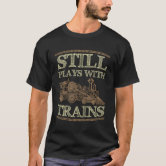 Adult Train T-Shirt – 'Never Too Old For Choo Choos' Railroad Themed Graphic Tee - View #2