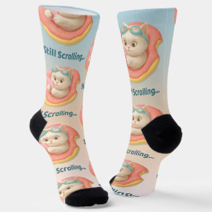 Still Scrolling: Funny Bao Bao Cat Donut Sticker Socks