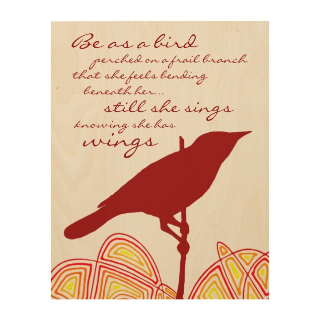 Still She Sings Wood Wall Art (Front)