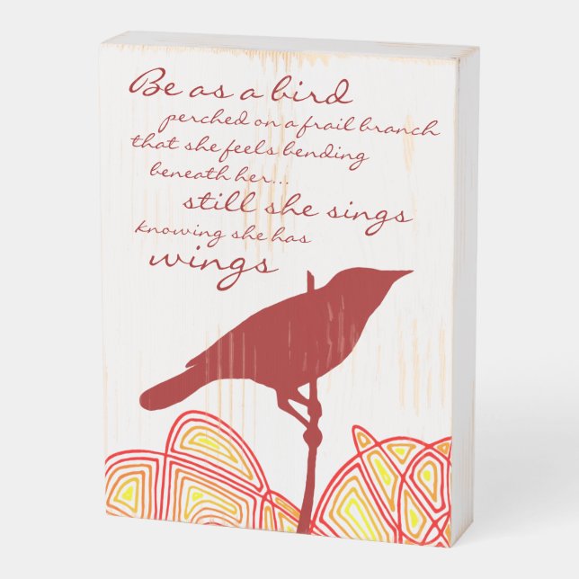 Still She Sings Wooden Box Sign (Angled Vertical)