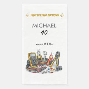Still Shocking at 40 Electrician Birthday Party Paper Guest Towels