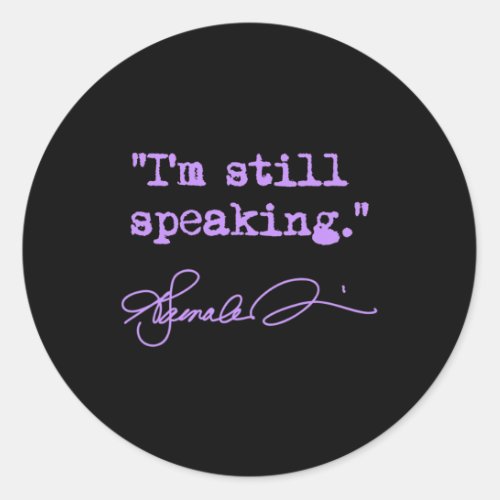 Still Speaking _ Kamala lavender  Classic Round Sticker