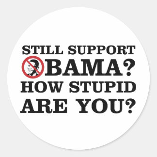 Still Support Obama? How Stupid Are You? Classic Round Sticker