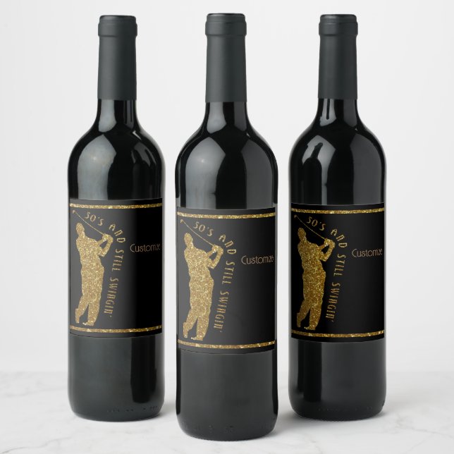 Still Swingin' Golfers 50 To 59 Wine Label (Bottles)
