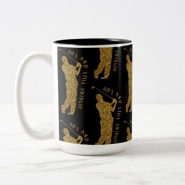Still Swingin' Golfers 80 To 89  Two-Tone Coffee Mug (Left)