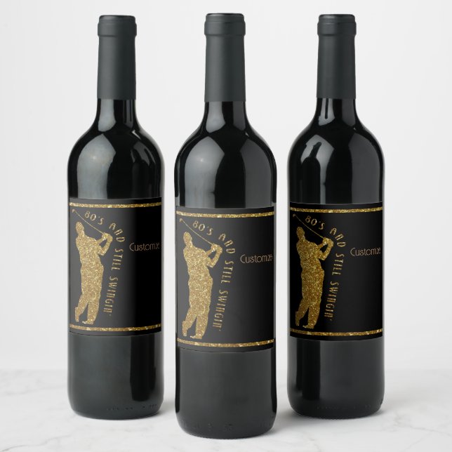 Still Swingin' Golfers 80 To 89 Wine Label (Bottles)