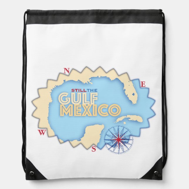 Still The Gulf of Mexico graphic Drawstring Bag (Front)