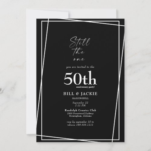 Still The One 50th Anniversary Black Party Invitation