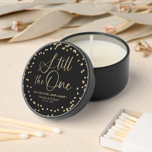 Still The One Wedding Vow Renewal Favor Black Gold Mini Candle Favors