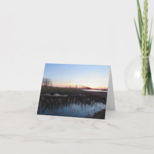 Still Water and Setting Sun - Blank Greeting Card