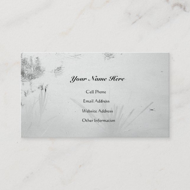 Still Water Reflects/B&W Pond Reflections Business Card (Front)