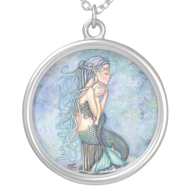 Still Waters Mermaid Mama and Baby Necklace (Front)