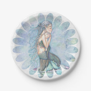 Still Waters Mother and Baby Mermaids Baby Shower Paper Plates